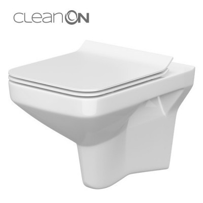 SET 742 WC SUSPENDAT COMO NEW CLEANON CAPAC SLIM DUROPLAST, INCHIDERE LENTA, DEMONTARE RAPIDA CU BUTON
