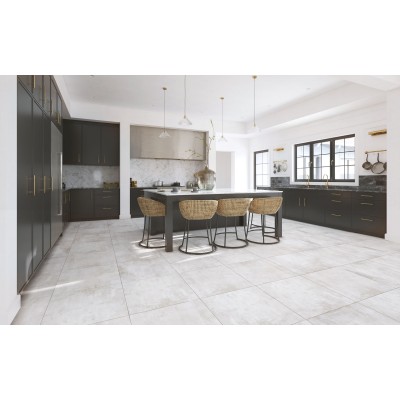 Gresie Porțelanată Rectificată 60x120 R CEMENTO -  Alb Perlă