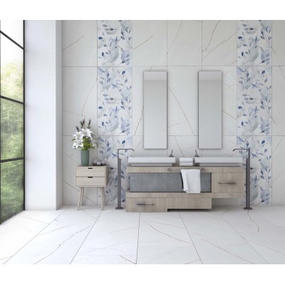 Gresie Porțelanată Rectificată 60x120 R LINE - Satin Matt - Alb