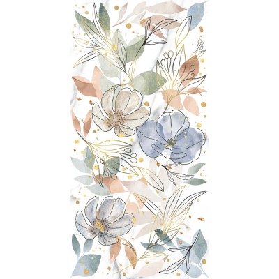 Gresie Porțelanată Rectificată Lucioasă 60x120 R QUARRY - Decor - Floral-Alb