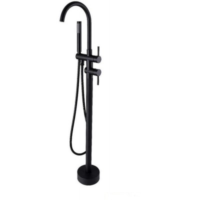 BATERIE CADA FREESTANDING ILLUSION NEGRU MAT, SET INSTALARE IN PARDOSEALA INCLUS