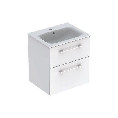 MOBILIER 60 CM SELNOVA SQUARE CU LAVOAR, DOUA SERTARE,ALB
