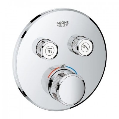 ORNAMENT GROHTHERM SMARTCONTROL TERMOSTATIC ROTUND, 2 IESIRI CROM (INSTALARE CU RAPIDO SmartBox)