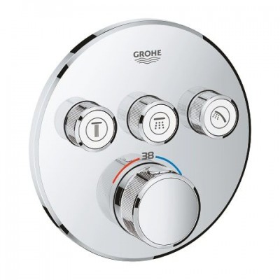 ORNAMENT GROHTHERM SMARTCONTROL TERMOSTATIC ROTUND, 3 IESIRI CROM (INSTALARE CU RAPIDO SmartBox)