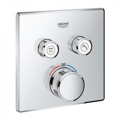 ORNAMENT GROHTHERM SMARTCONTROL TERMOSTATIC PATRAT, 2 IESIRI CROM (INSTALARE CU RAPIDO SMARTBOX)
