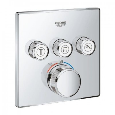 ORNAMENT GROHTHERM SMARTCONTROL TERMOSTATIC PATRAT, 3 IESIRI CROM (INSTALARE CU RAPIDO SMARTBOX)