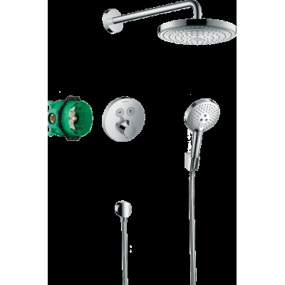 SET DUS TERMOSTATIC RAINDANCE SELECT S 240 2JET, cap dus fix Raindance S 240 2jet cu brat dus 39 cm, para dus Raindance Select S 120 3JET, furtun dus Isiflex 125 cm, porter  S, FixFit S, ornament termostatic ShowerSelect S cu doua iesiri, corp incastrat i