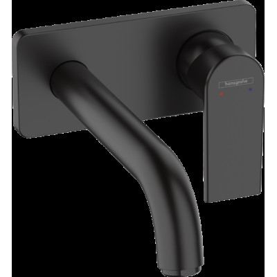 ORNAMENT BATERIE LAVOAR PERETE VERNIS SHAPE CU PIPA 205 MM, NEGRU MAT