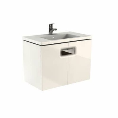 MOBILIER TWINS PENTRU LAVOAR 80 CM CU DOUA USI, ALB LUCIOS