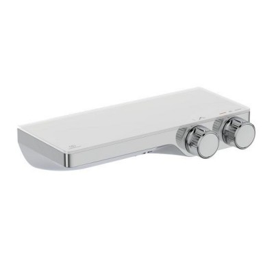 BATERIE TERMOSTATATA DUS CERATHERM S200, ETAJERA STICLA ALBA