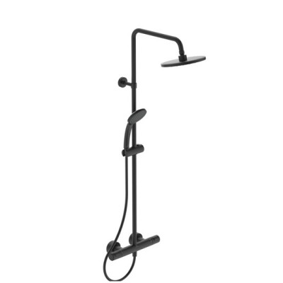 SISTEM DUS TERMOSTATIC CERATHERM T25 SILK BLACK,CAP DUS 200 MM, FURTUN 175MM SI PARA 100MM