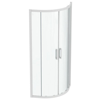 CABINA DE DUS SEMIROTUNDA CONNECT 2, 80X80CM, H. 195, USI CULISANTE, STICLA 6MM TRATATA IDEALCLEAN, PROFIL ALB MAT
