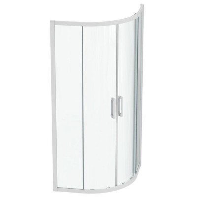 CABINA DE DUS SEMIROTUNDA CONNECT 2, 90X90CM, H. 195, USI CULISANTE, STICLA 6MM TRATATA IDEALCLEAN, PROFIL ALB MAT