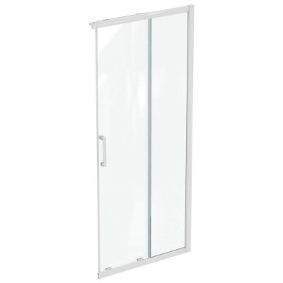 CABINA DE DUS PATRATA CONNECT 2, 90X90CM, H. 195, USI CULISANTE, STICLA 6MM TRATATA IDEALCLEAN, PROFIL ALB MAT (NECESAR 2 BUC PT A FORMA O CABINA)