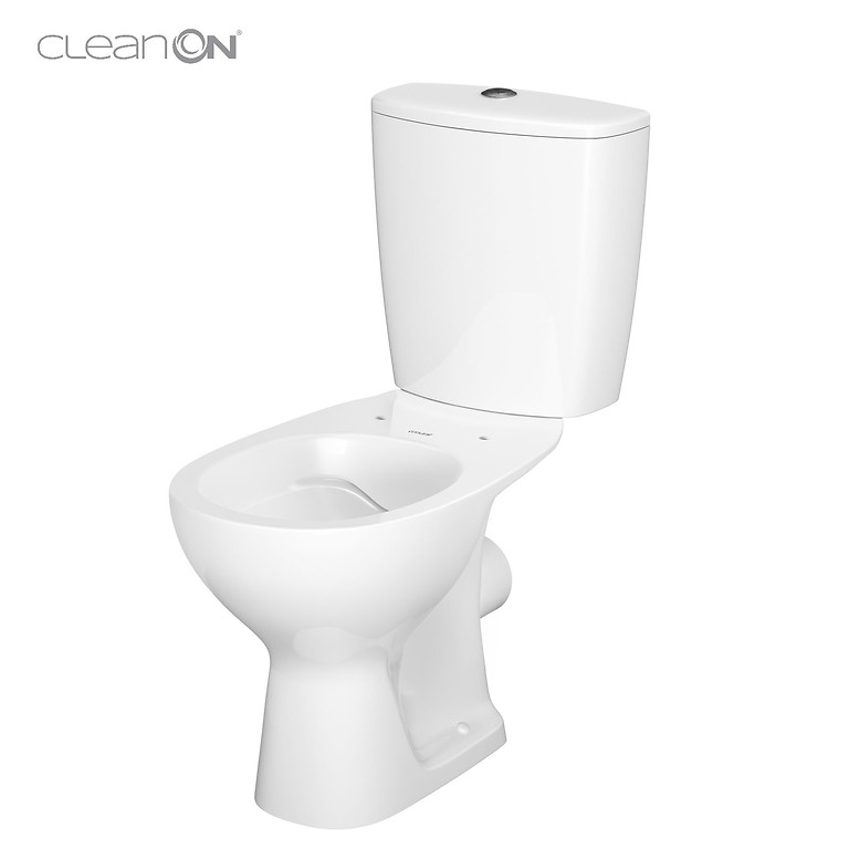 Vas WC compact Cersanit Arteco 613, K667-052, Clean ON, evacuare orizontala, cu capac duroplast, inchidere lenta, rezervor 3/5 l, Ceramica