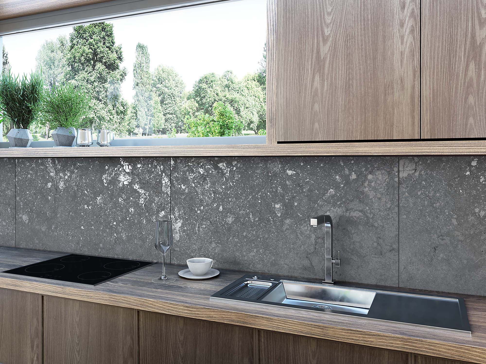 Gresie Porțelanată Rectificată Interior, Exterior 60x120 R CAMBRIA - Antracit - KAI Ceramics