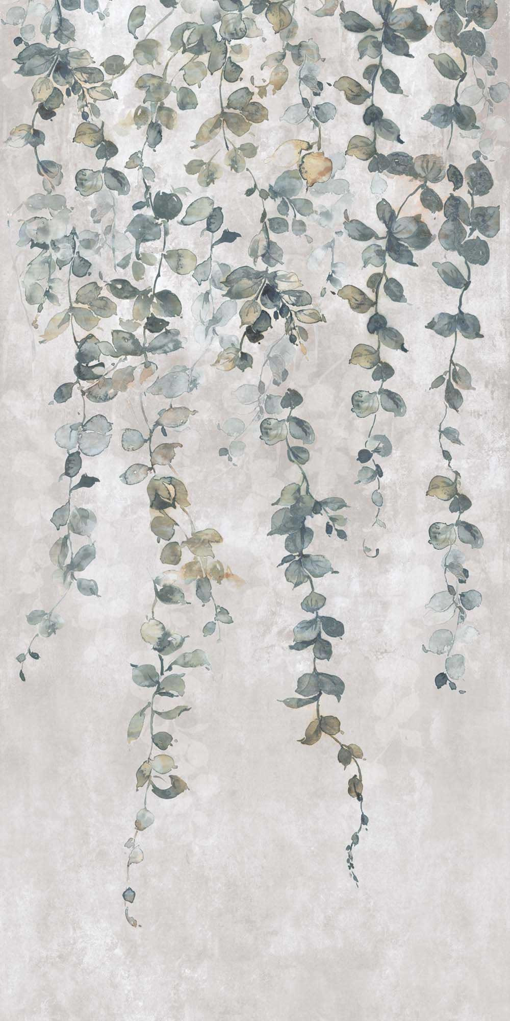 Gresie Porțelanată Rectificată 60x120 R CEMENTO -  Argintiu Gri - Decor Frunze