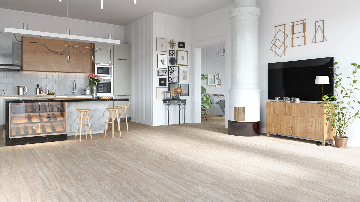 Gresie Porțelanată Rectificată 60x120 R ETERNAL - Bej