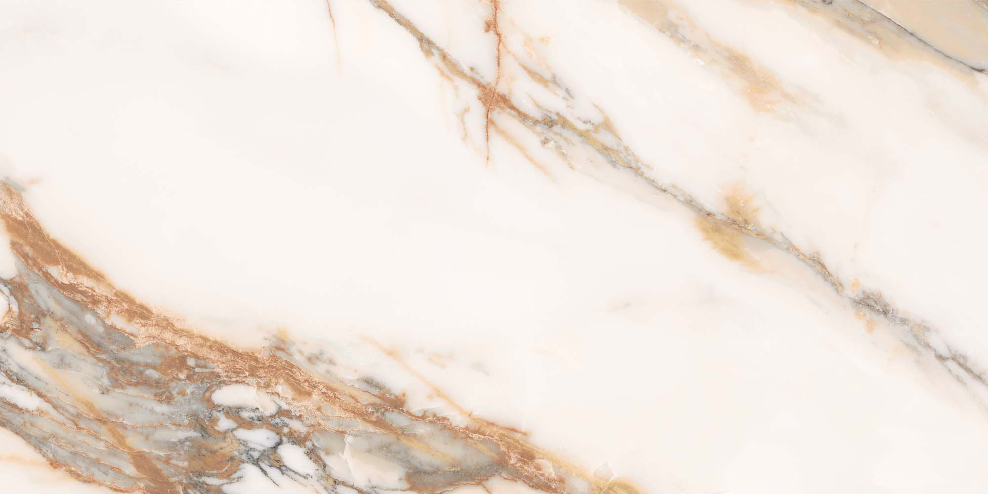 Gresie Porțelanată Rectificată Lucioasă 60x120 R EXCELSIS - Alb