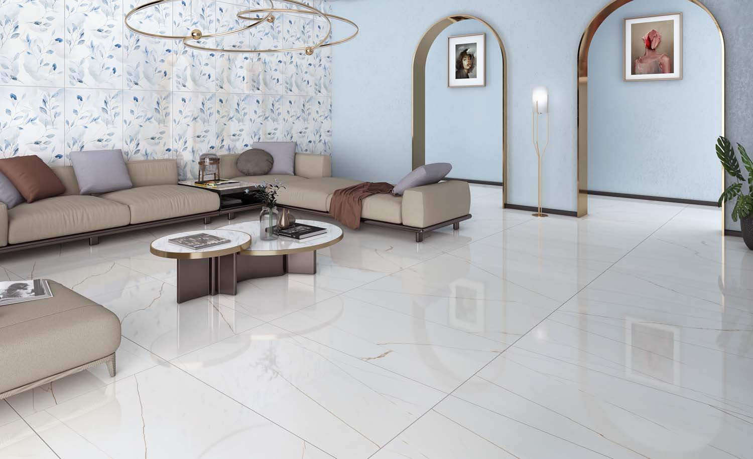 Gresie Porțelanată Rectificată Interior, Exterior 60x120 R LINE - Alb - KAI Ceramics