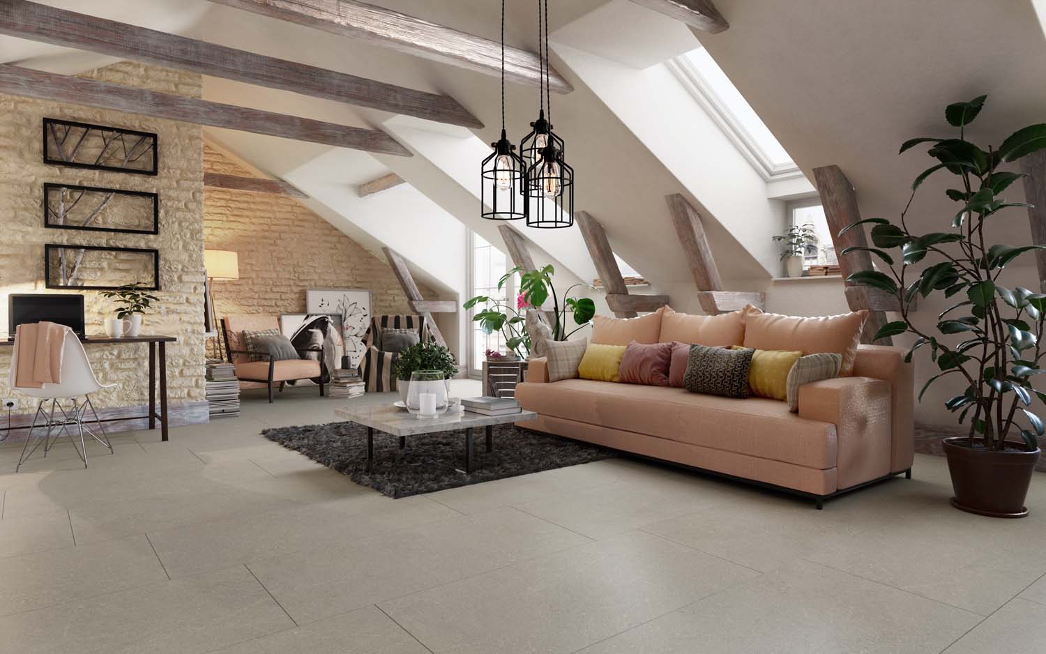 Gresie Porțelanată Rectificată 60x120 R STONEHENGE - Bej