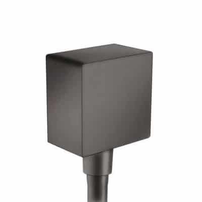 FixFit Square conector furtun dus  - brushed black chrome