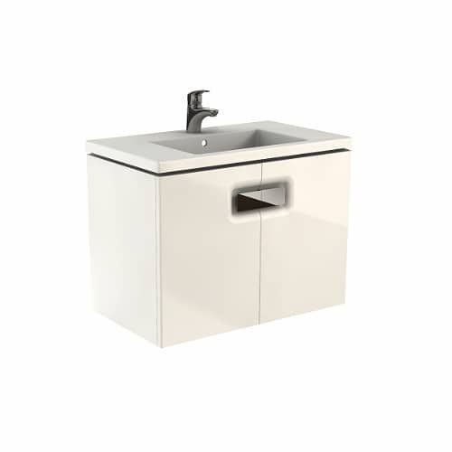 MOBILIER TWINS PENTRU LAVOAR 80 CM CU DOUA USI, ALB LUCIOS