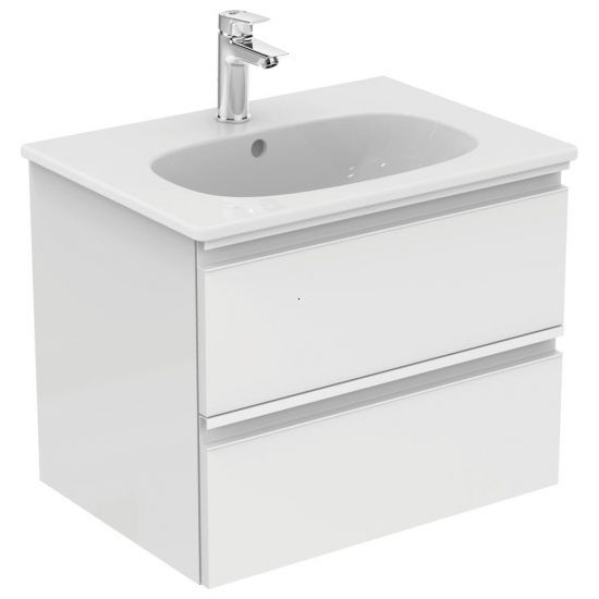 MOBILIER TESI SUSPENDAT 80 CM, 2 SERTARE, ALB LUCIOS
