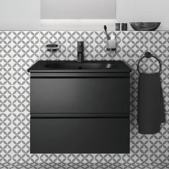 LAVOAR TESI 60 CM PENTRU MONTAJ PE MOBILIER, SILK BLACK