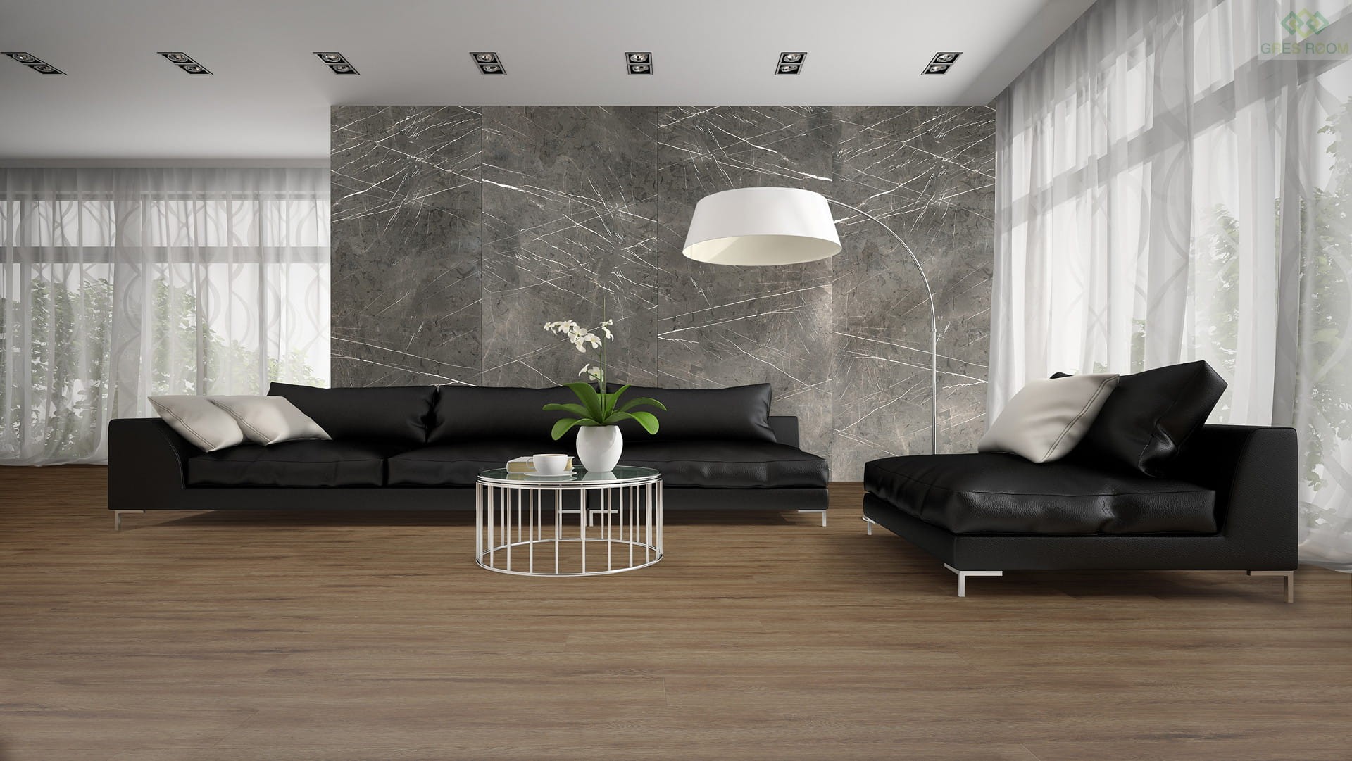 Panou decorativ impermeabil Rocko Tiles Grey Pietra Marble K026