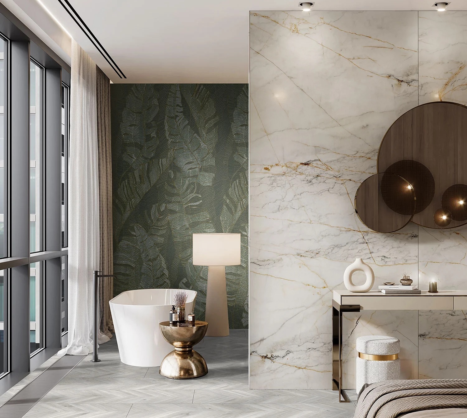 Panou decorativ impermeabil Rocko Tiles Silver Sage R163