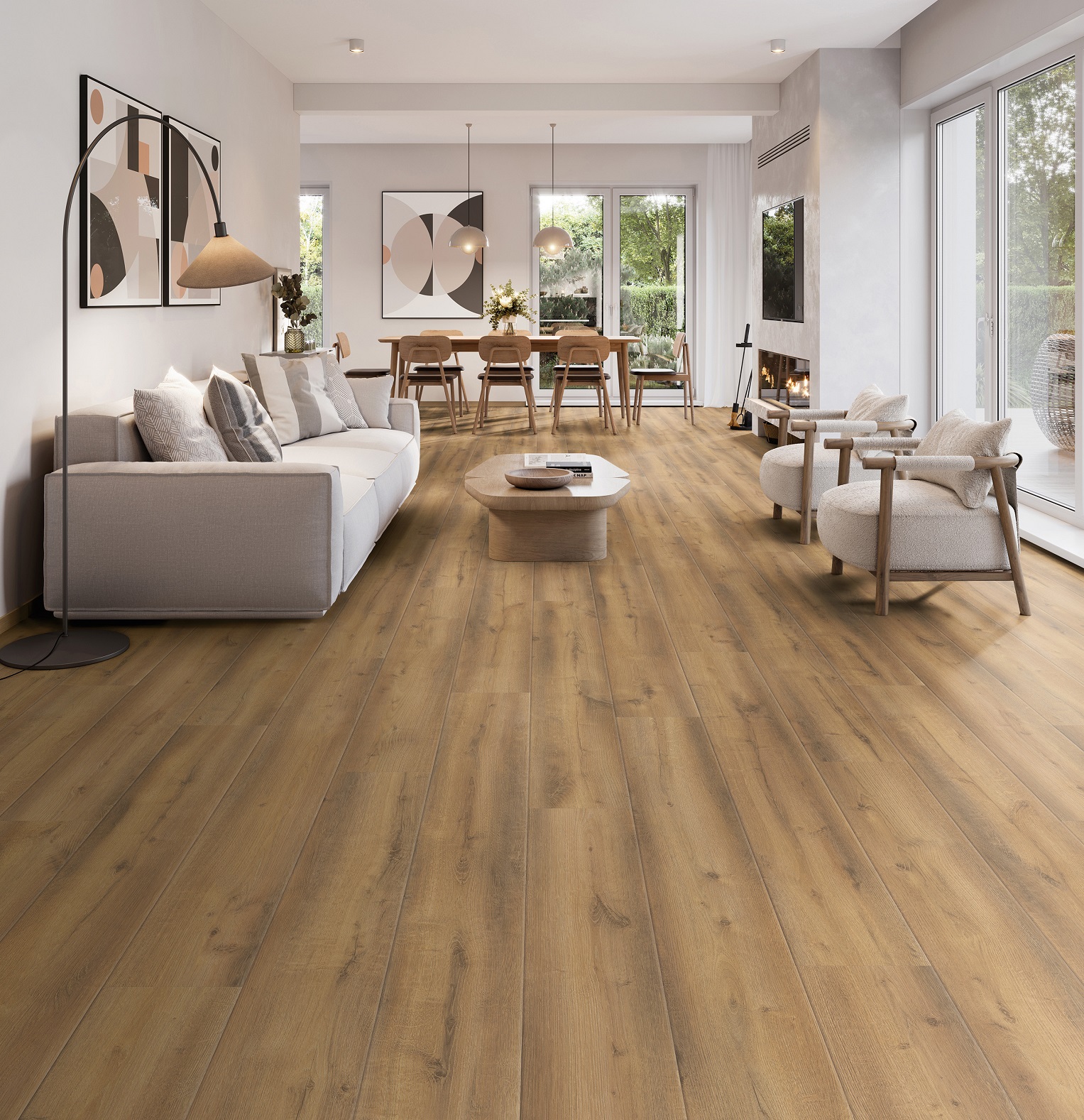 Parchet laminat MO.RE! | Organic Veneer Parquet | Cream Oak O350 - Krono Original